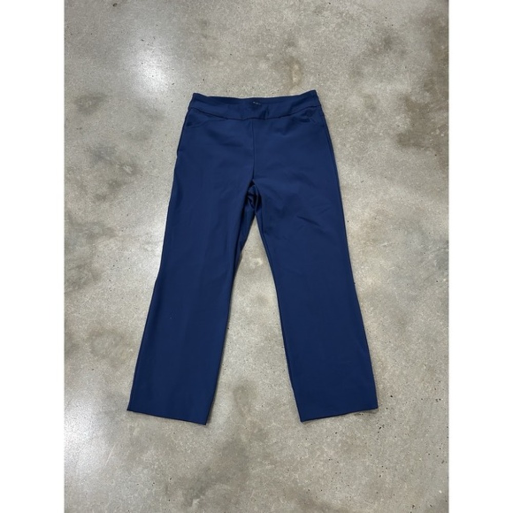 Lilly Pulitzer Sz 8 Alston Crop Wide Leg UPF 50‎ Pants Navy Blue